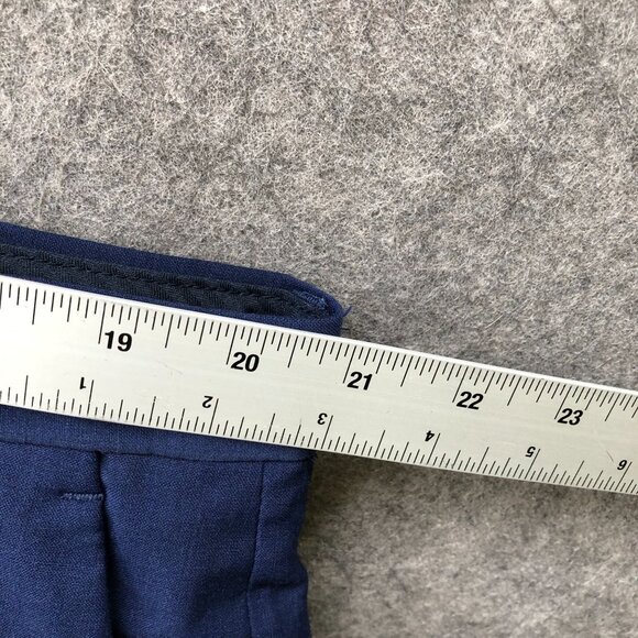 Express Slim Dress Pants Mens 40x32 (40x31) Blue Wool Stretch Flat Front - Picture 6 of 9